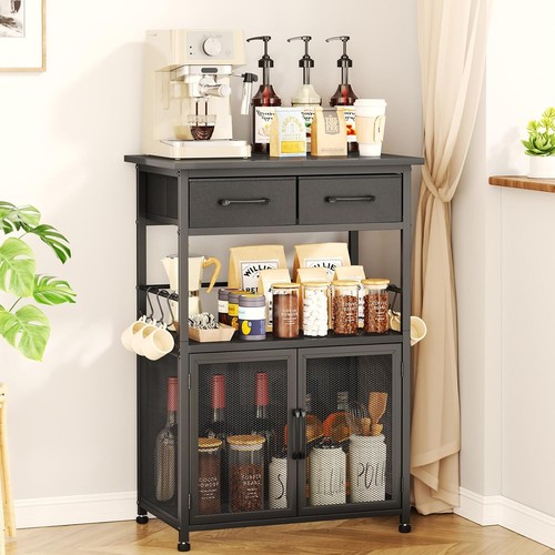 Black coffee bar cabinet - coffee,