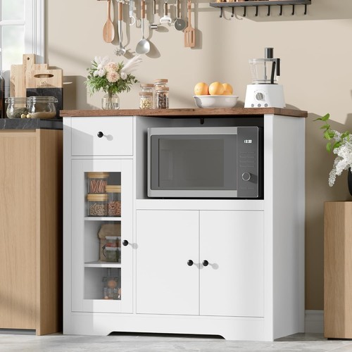 Microwave storage cabinet with - storage,