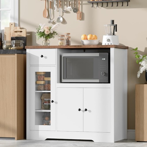 Kitchen microwave cabinet with - microwave,